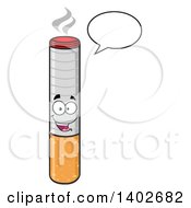 Clipart Of A Cartoon Cigarette Mascot Character Talking Royalty Free Vector Illustration