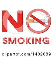 Poster, Art Print Of Cartoon Cigarette In A Prohibited Restricted Symbol In The Words No Smoking