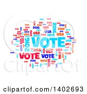 Poster, Art Print Of Red White And Blue Patriotic American Vote 2016 Word Collage On White