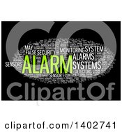 Clipart Of A Security Alarm Tag Word Collage On Black Royalty Free Illustration
