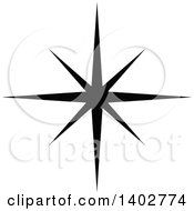 Clipart Of A Black And White Star Design Royalty Free Vector Illustration
