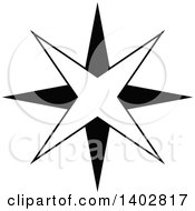 Clipart Of A Black And White Star Design Royalty Free Vector Illustration