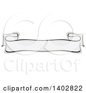 Clipart Of A Blank Calligraphic Ribbon Banner Design Element Royalty Free Vector Illustration