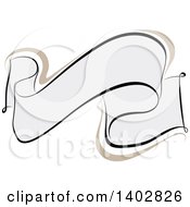 Blank Calligraphic Ribbon Banner Design Element