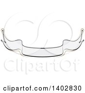 Clipart Of A Blank Calligraphic Ribbon Banner Design Element Royalty Free Vector Illustration