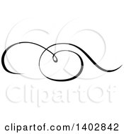 Clipart Of A Black And White Swirl Calligraphic Design Element Royalty Free Vector Illustration