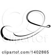 Clipart Of A Black And White Swirl Calligraphic Design Element Royalty Free Vector Illustration
