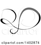 Clipart Of A Black And White Swirl Calligraphic Design Element Royalty Free Vector Illustration by dero