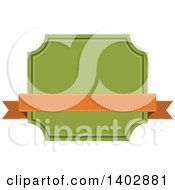 Clipart Of A Green And Orange Banner Retail Label Design Element Royalty Free Vector Illustration