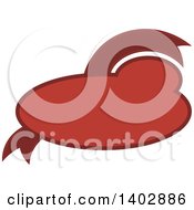 Clipart Of A Red Oval And Banner Retail Label Design Element Royalty Free Vector Illustration