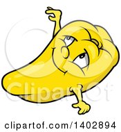 Clipart Of A Cartoon Yellow Bell Pepper Character Royalty Free Vector Illustration