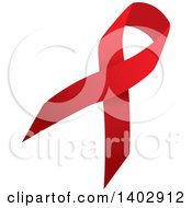 Clipart Of A Red Awareness Ribbon Royalty Free Vector Illustration