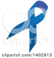 Clipart Of A Blue Awareness Ribbon Royalty Free Vector Illustration