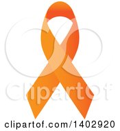 Clipart Of An Orange Awareness Ribbon Royalty Free Vector Illustration
