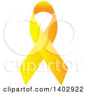 Clipart Of A Yellow Awareness Ribbon Royalty Free Vector Illustration
