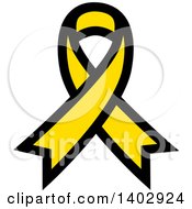 Clipart Of A Yellow Awareness Ribbon Royalty Free Vector Illustration by ColorMagic