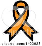 Clipart Of An Orange Awareness Ribbon Royalty Free Vector Illustration
