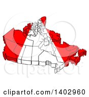 Red And White Canadian Map