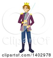 Poster, Art Print Of Teenage Guy In A Prince Costume For A Play