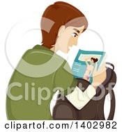 Caucasian Teen Guy Looking At An Adult Magazine