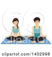 Poster, Art Print Of Relaxed Couple Doing Yoga
