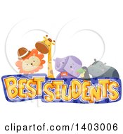 Poster, Art Print Of Best Students Design With A Lion Giraffe Elephant Toucan And Hippo