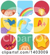 Poster, Art Print Of Educational And Animal Icons