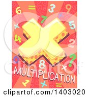 Poster, Art Print Of Math Design Of A Symbol Numbers And Multiplication Text On Pink