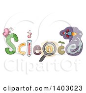 Poster, Art Print Of Science Word Design With Related Items As The Lettters