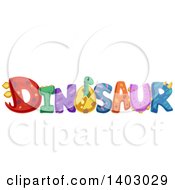 Clipart Of The Word Dinosaur With Patterns And A Brachiosaurus Royalty Free Vector Illustration
