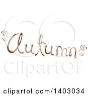 Poster, Art Print Of Autumn Word Seasonal Design In Brown With Fall Leaves