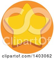 Poster, Art Print Of Yellow Star In An Orange Circle
