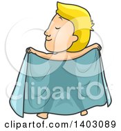 Clipart Of A Cartoon Rear View Of A Blond White Male Exhibitionist Exposing Himself Royalty Free Vector Illustration