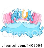 Poster, Art Print Of Pink Barbell And Aqua Text With A Splash