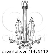 Poster, Art Print Of Black And White Sketched Anchor