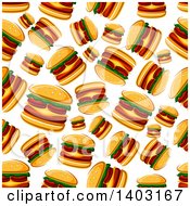 Clipart Of A Seamless Background Pattern Of Cheeseburgers Royalty Free Vector Illustration