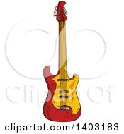 Poster, Art Print Of Sketched Electric Guitar