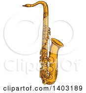 Poster, Art Print Of Sketched Saxophone