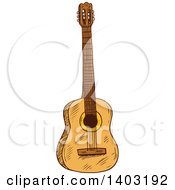 Poster, Art Print Of Sketched Acoustic Guitar