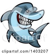 Poster, Art Print Of Cartoon Tough Blue Shark