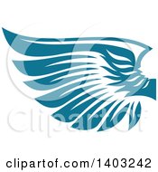 Poster, Art Print Of Teal Feathered Bird Or Angel Wing