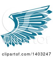 Poster, Art Print Of Teal Feathered Bird Or Angel Wing