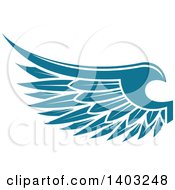 Poster, Art Print Of Teal Feathered Bird Or Angel Wing