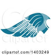 Poster, Art Print Of Teal Feathered Bird Or Angel Wing