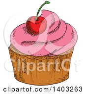Poster, Art Print Of Sketched Cupcake