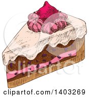 Poster, Art Print Of Sketched Slice Of Cake