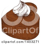 Clipart Of A Sketched Cake Royalty Free Vector Illustration
