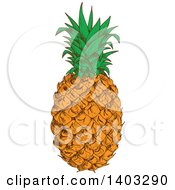 Poster, Art Print Of Sketched Pineapple