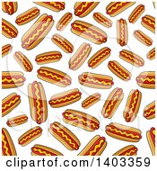 Clipart Of A Seamless Background Pattern Of Hot Dogs Royalty Free Vector Illustration