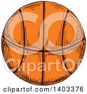 Poster, Art Print Of Sketched Basketball